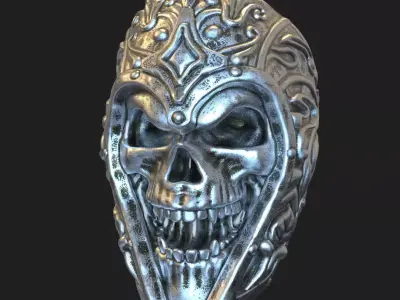 Skull ring jewelry Ancient Warrior vol1 3D print model