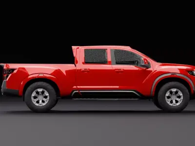 Nissan 4x4 Car Main Red Low-poly 3D model