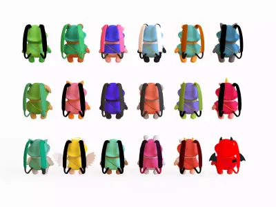 Backpack School Pack 01 - Asset For Game Low-poly 3D model