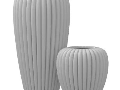 Decorative Garden Floor Tall Vase Urn Pot Modern Style  3D model
