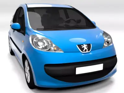 PEUGEOT 107 5D LOWPOLY Low-poly 3D model