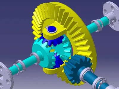 High-Quality Differential Gear 3D Model  3D model