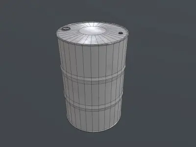 Oil barrels  Low-poly 3D model