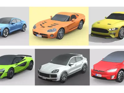 Low-Poly Car Pack 004 - Performance Powerhouses