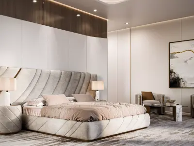 Modern luxury bedroom 3D model