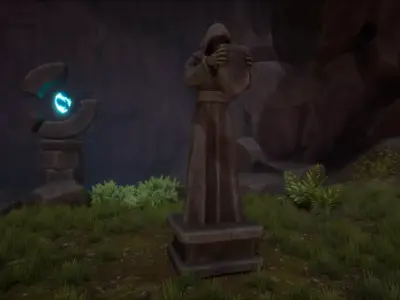 Robed Statue Low-poly 3D model