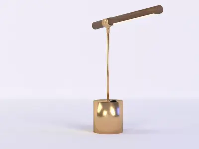 Luxury Desk lamp brass and wood  3D model