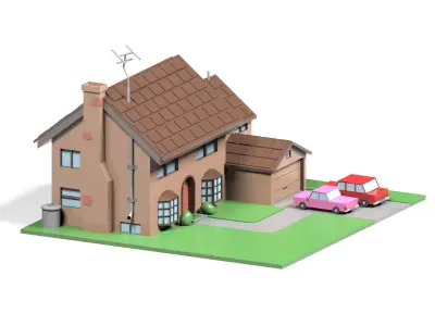 The Simpsons House Low-poly 3D model