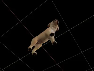 Golden Retriever Puppy Dog Low-poly 3D model