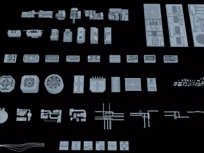 Sci-Fi  Greeble Kitbash 3D model
