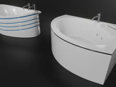 2 Luxury Jacuzzi Low-poly 3D model