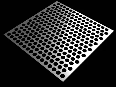 Perforated panel with 50 percent of opening 3D model