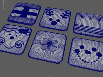 Christmas Cookies 02 Low-poly 3D model