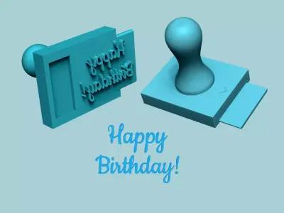 Stamp 58 - Happy Birthday - Fondant Decoration Maker Toy 3D print model