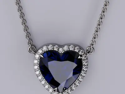 Pendant Heart Style 09 3D print model