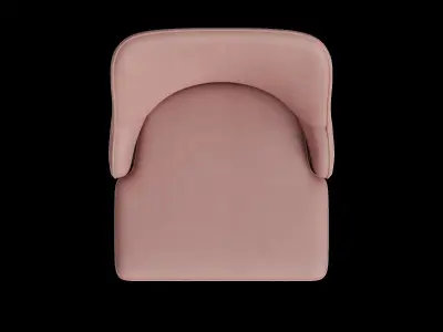 Upholstered Dusty Rose Velvet Dining Chair 3D model