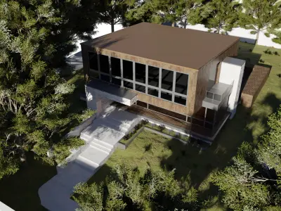 Game-Ready Modern 3D House 3D model