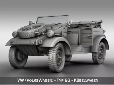 Volkswagen Typ 82 - Kuebelwagen 3D model