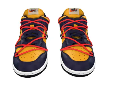 Nike Air Jordan 1 low Dunk Low Off-White University Gold LTHR OW 3D model