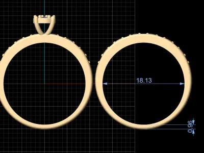 Lux ring silver gold sterling printable jewelry 3D model 3D print model 7
