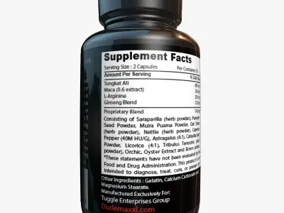 Dude Max Testosterone bottle 3D model