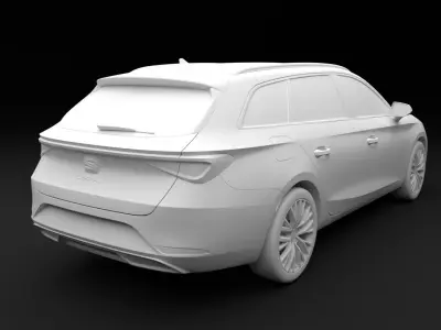 Seat Leon Sportstourer 2020 - High-Quality Blender Model 3D model