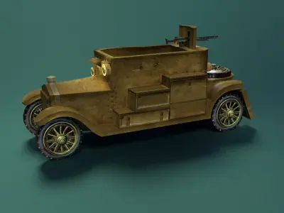Minerva Armored Car with texture Low-poly 3D model