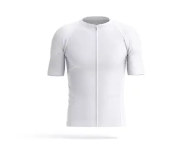 White Men Cycling Jersey - bicycle zipper sport t-shirt 3D model