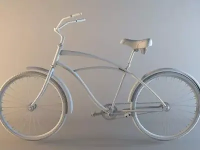 Bicycle road sign 3d model Low-poly 3D model