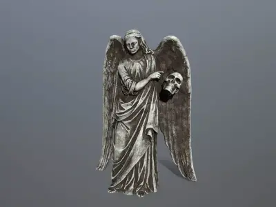 Angel Statue 3  Low-poly 3D model