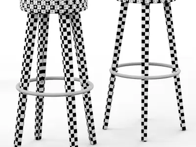 Cult Living Franklin Wooden Bar Stool 3D model