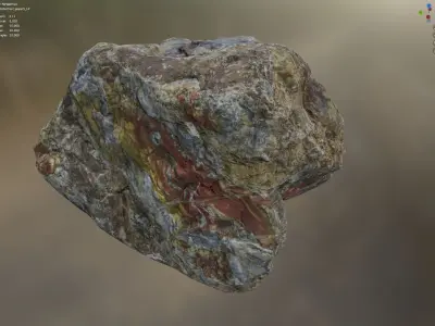 Multi-Colored Jasper - 8K Textures - 7 Resolutions Low-poly 3D model