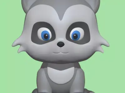 Cute Raccoon  3D print model