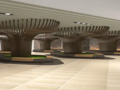 Sunken plaza aerocity 3D model