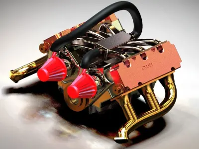 Engine V6 3D model
