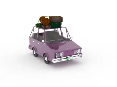 Toy car detailed low poly rigged Low-poly 3D model