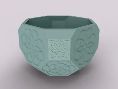 Decorative Geometric Succulent Pot 3D print model