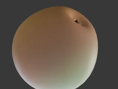 two apples of different varieties red and white 3D model