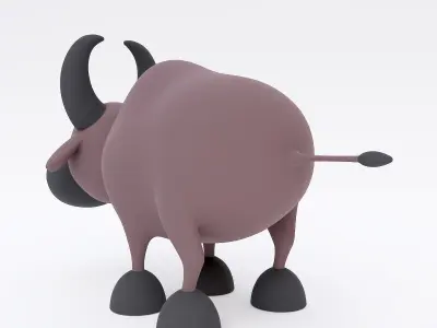 Buffalo animal cartoon 3d model  3D model