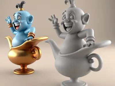 Fun Genie Lamp 3D STL File for Desk Decor Toys 4 3D print model