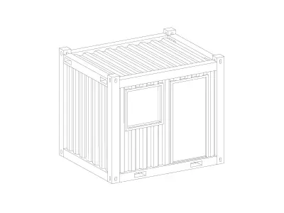 Office Container 10ft - Revit Family 3D model