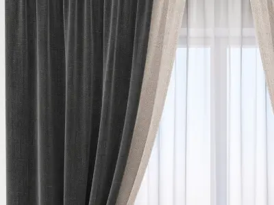 Set 87 Curtains 3D model