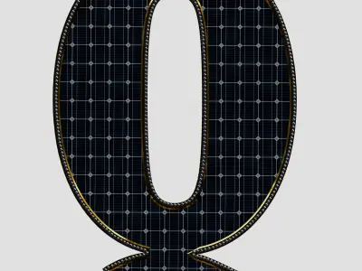 Solar Panel Letter - Q 3D model