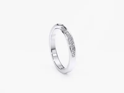 ZDR0148 wedding band with diamonds 3D print model