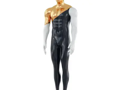 Faceless mannequin with gold top 135 3D model