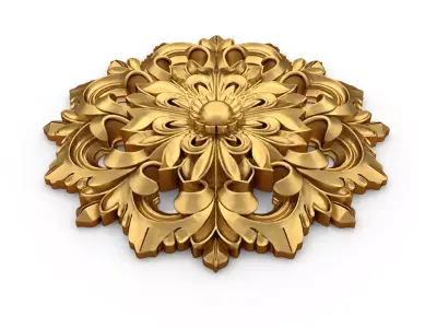 Classic circular carved decor onlay stl 02 3D print model