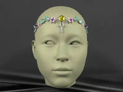 diadem mannequin head with flower crown 3D model