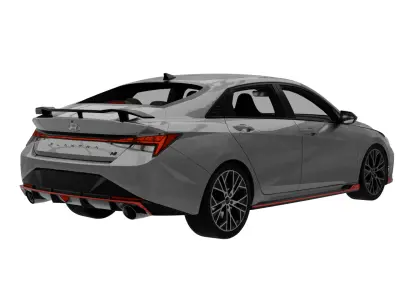 Hyundai Elantra N 2022 Low-poly 3D model
