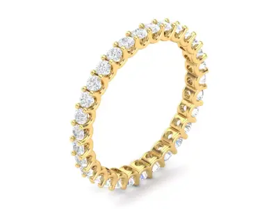 U Shaped Eternity Ring 2 point 1 mm stone size swiss 18 and EU58 3D print model