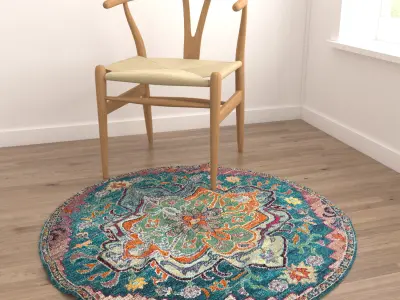 Round Rug Set 57 3D model